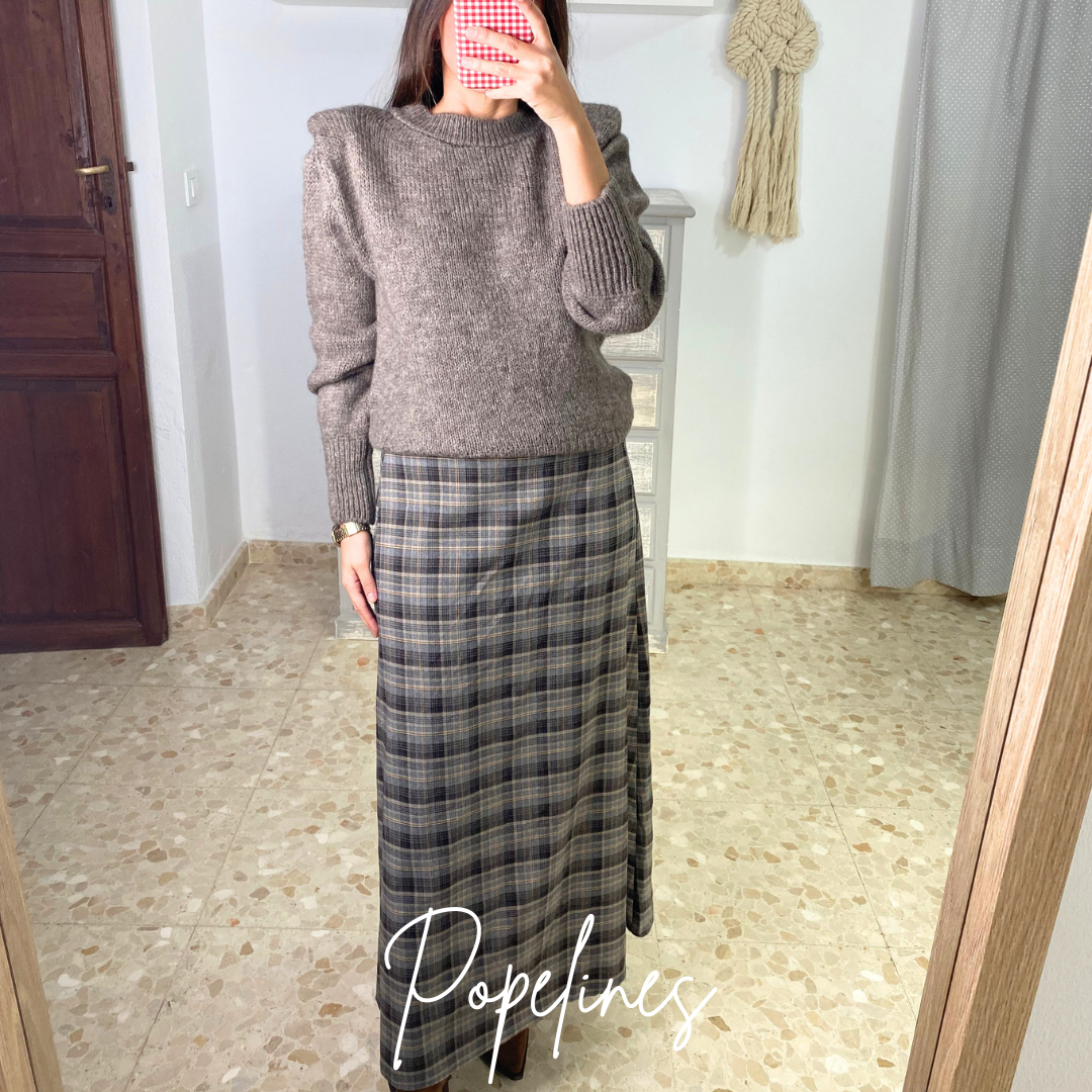 Falda cuadro gris