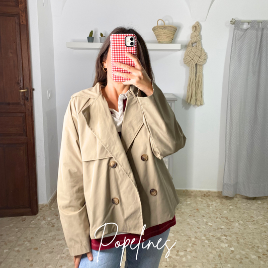 Gabardina corta beige