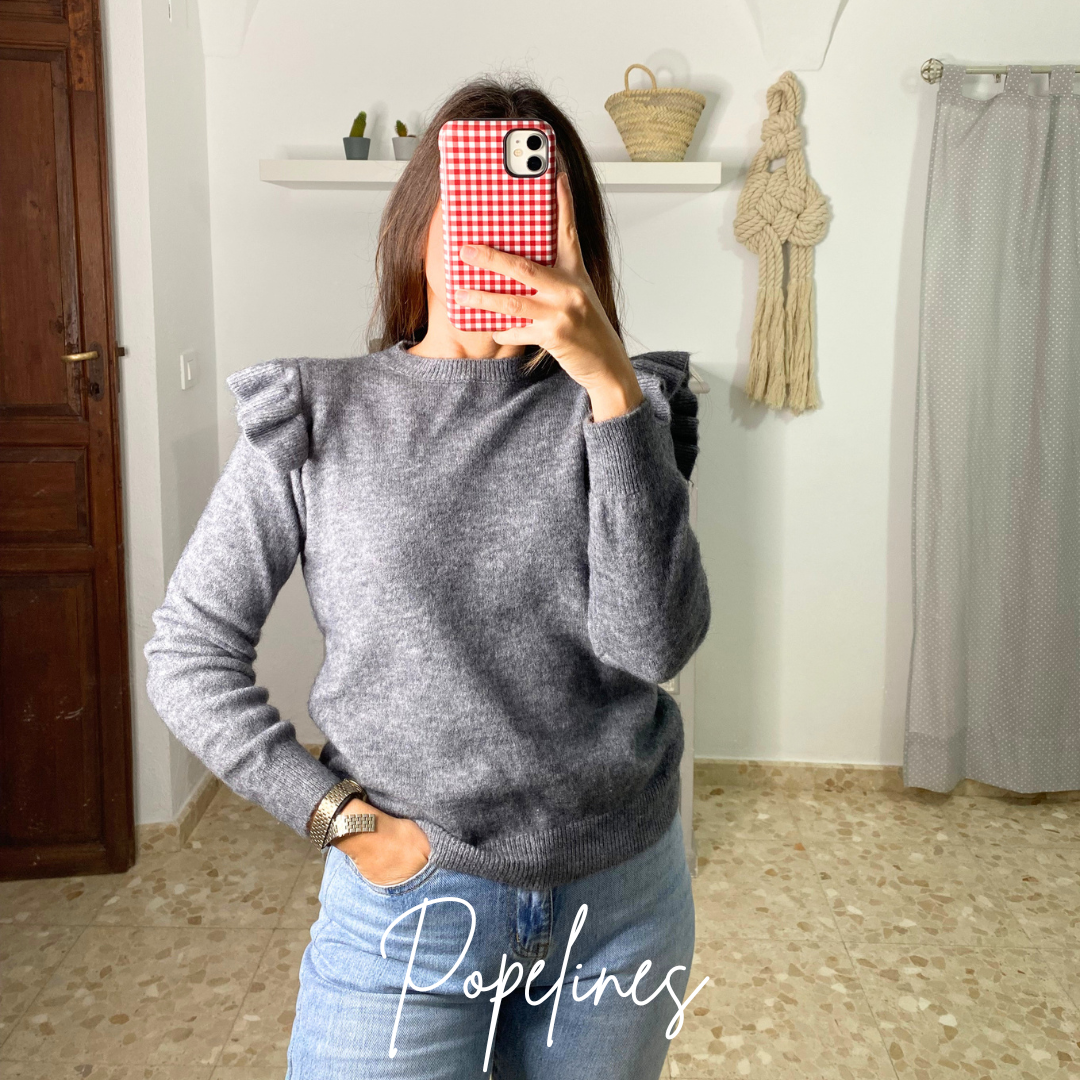Jersey detalle volante gris
