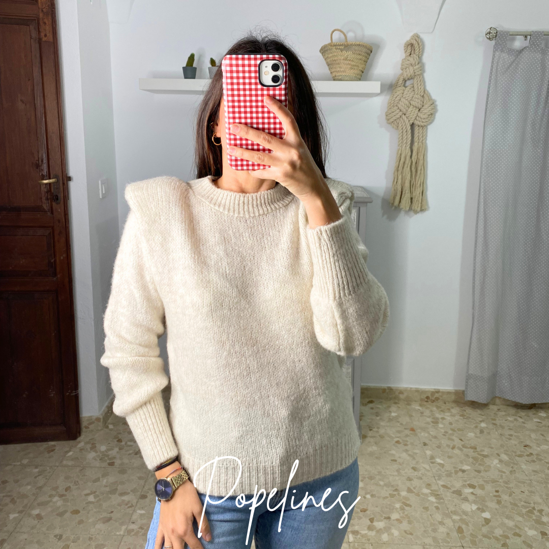 Jersey hombrera beige