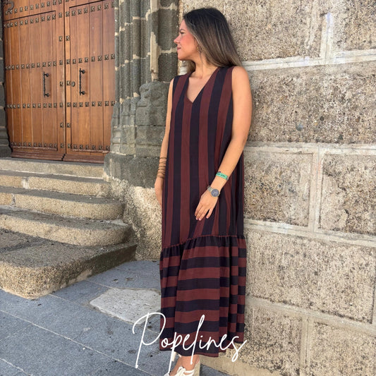 Vestido listas chocolate