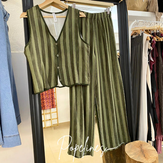Conjunto listas verdes