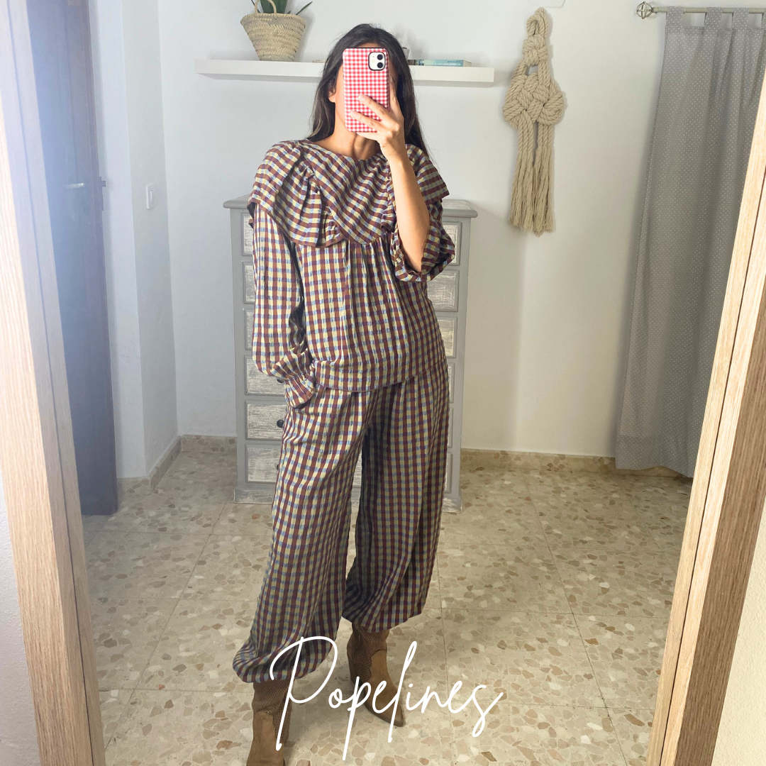 Pantalón bombacho cuadritos