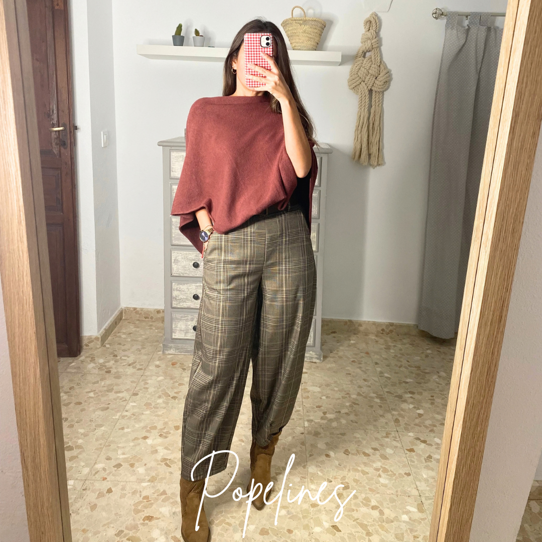 Pantalón cuadros topo