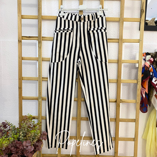 Pantalón listas blanco