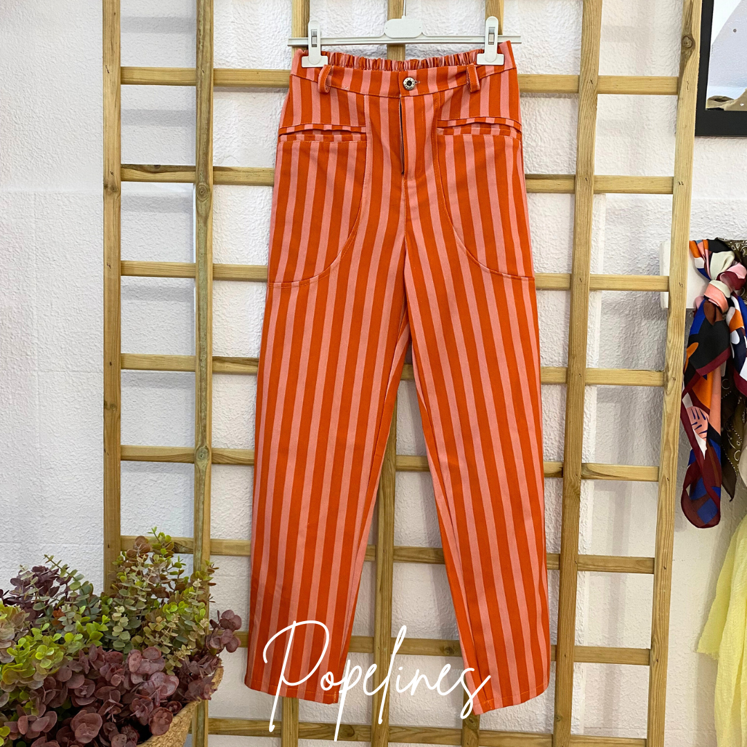 Pantalón listas rosa