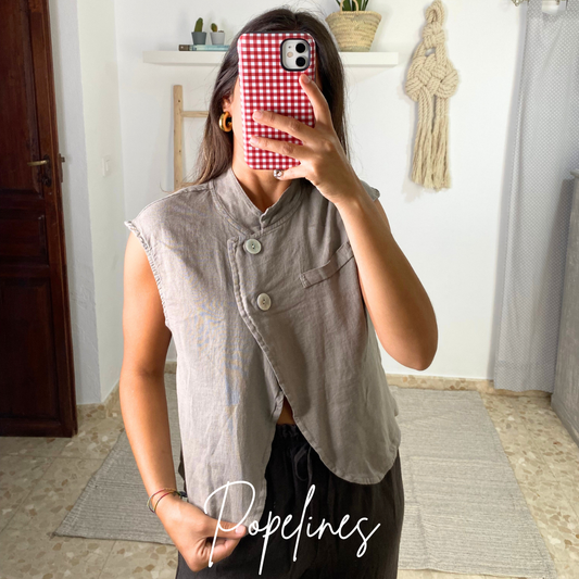 Top lino botones topo