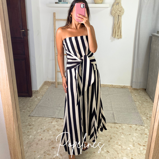 Vestido listas lazada